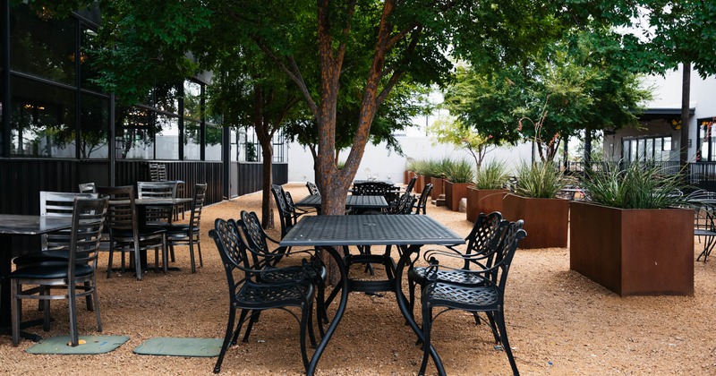 Outdoor, seating area waiting for the guests