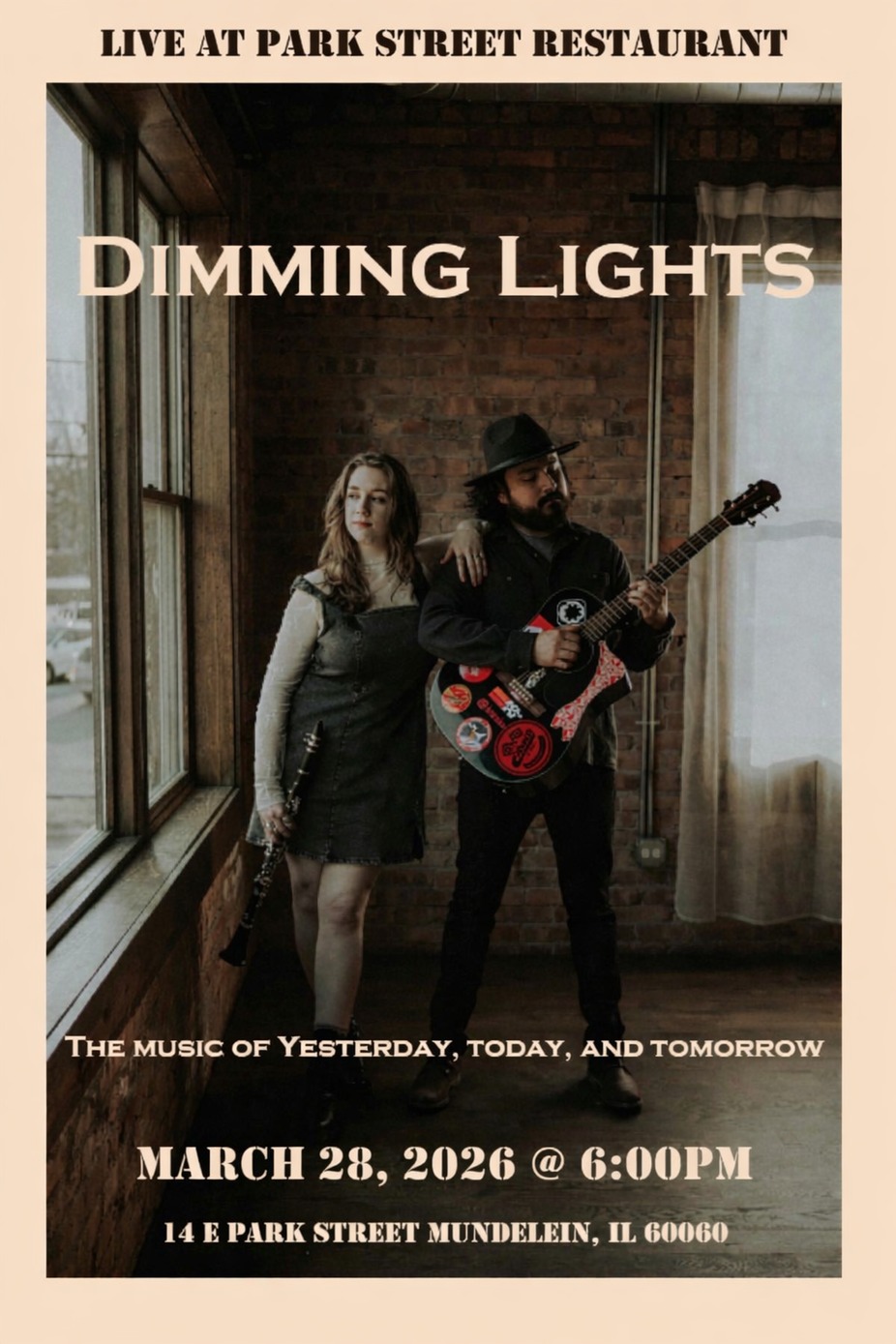 Dimming Lights Live at Park Street Restaurant! 3/28/26 event photo