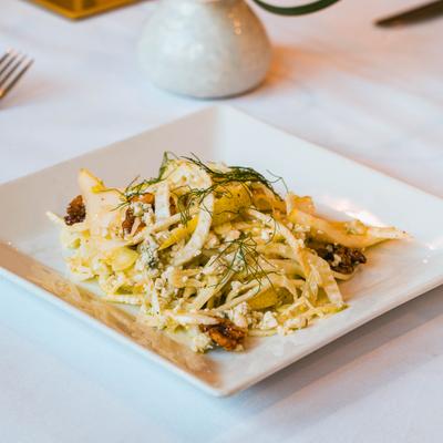 Shaved fennel and pear salad.