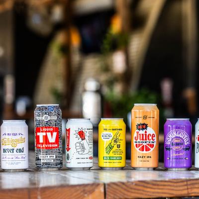 Hold Out Core Beer can lineup.