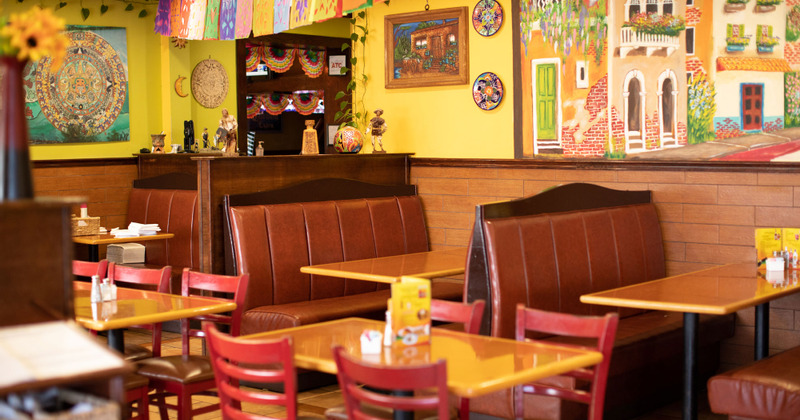 Interior, tables and chairs, guest booths