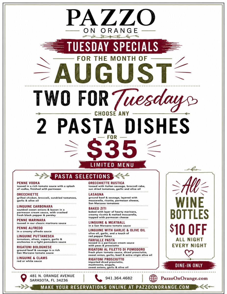 Tuesday September 1st Special 1