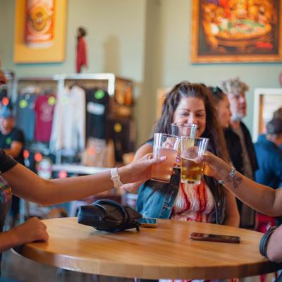 customers in brewery