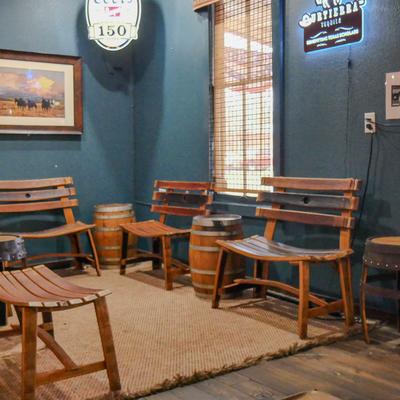 Interior, wooden chairs.