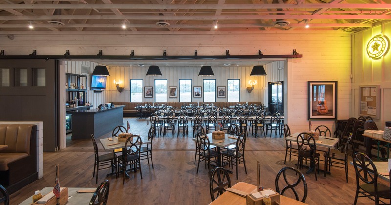 Large dining area, tables ready for guests