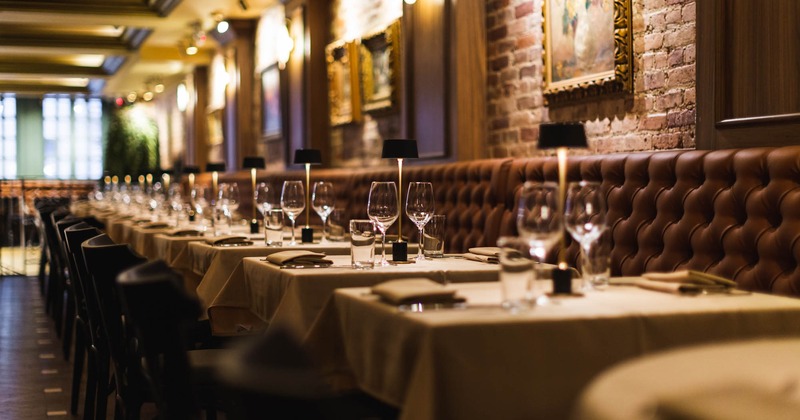 Banquette seating close up