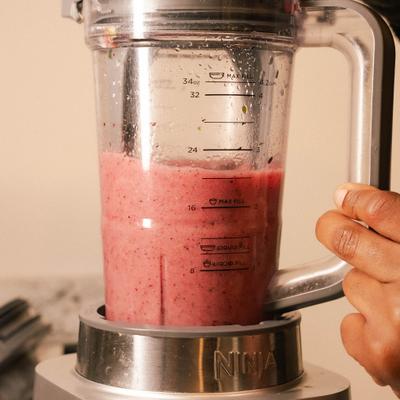Smoothie in a blender.