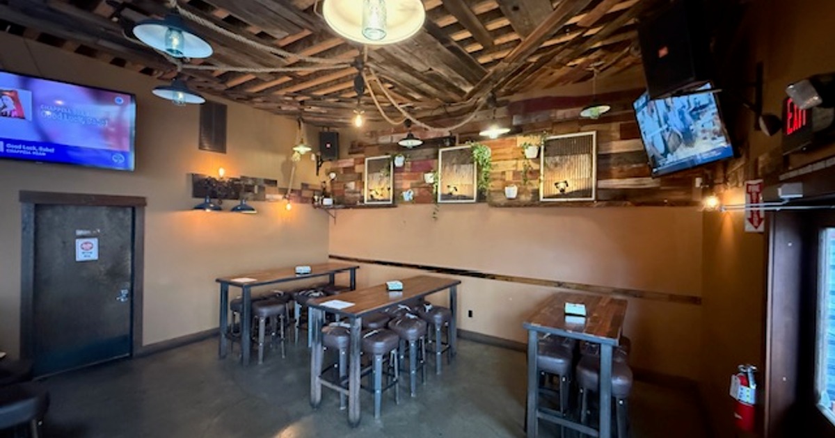 Indoor seating in and around bar