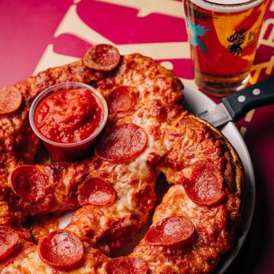 Pretzel pizza.