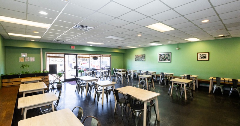 Interior, diner area, wide view