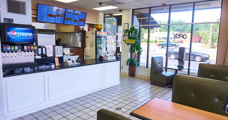 Interior, bar and serving area