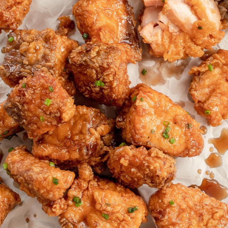 menu item 5 of 15, Bourbon Glazed Salmon Bites