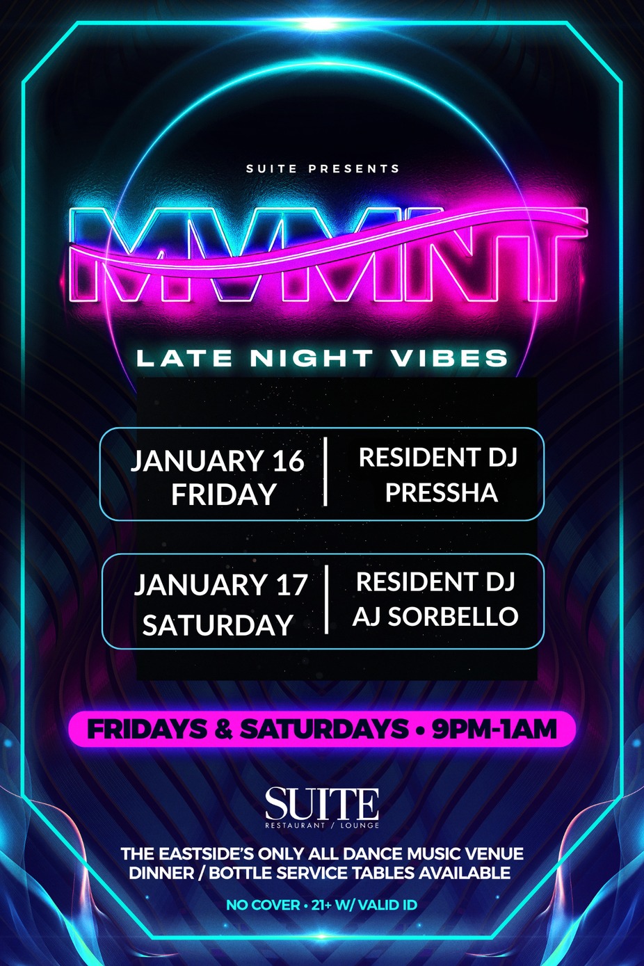 MVMNT ~ DJ's & Dancing at Suite! event photo