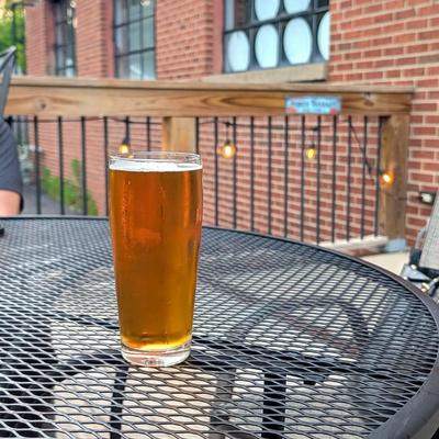 Pint of Beer on the patio.