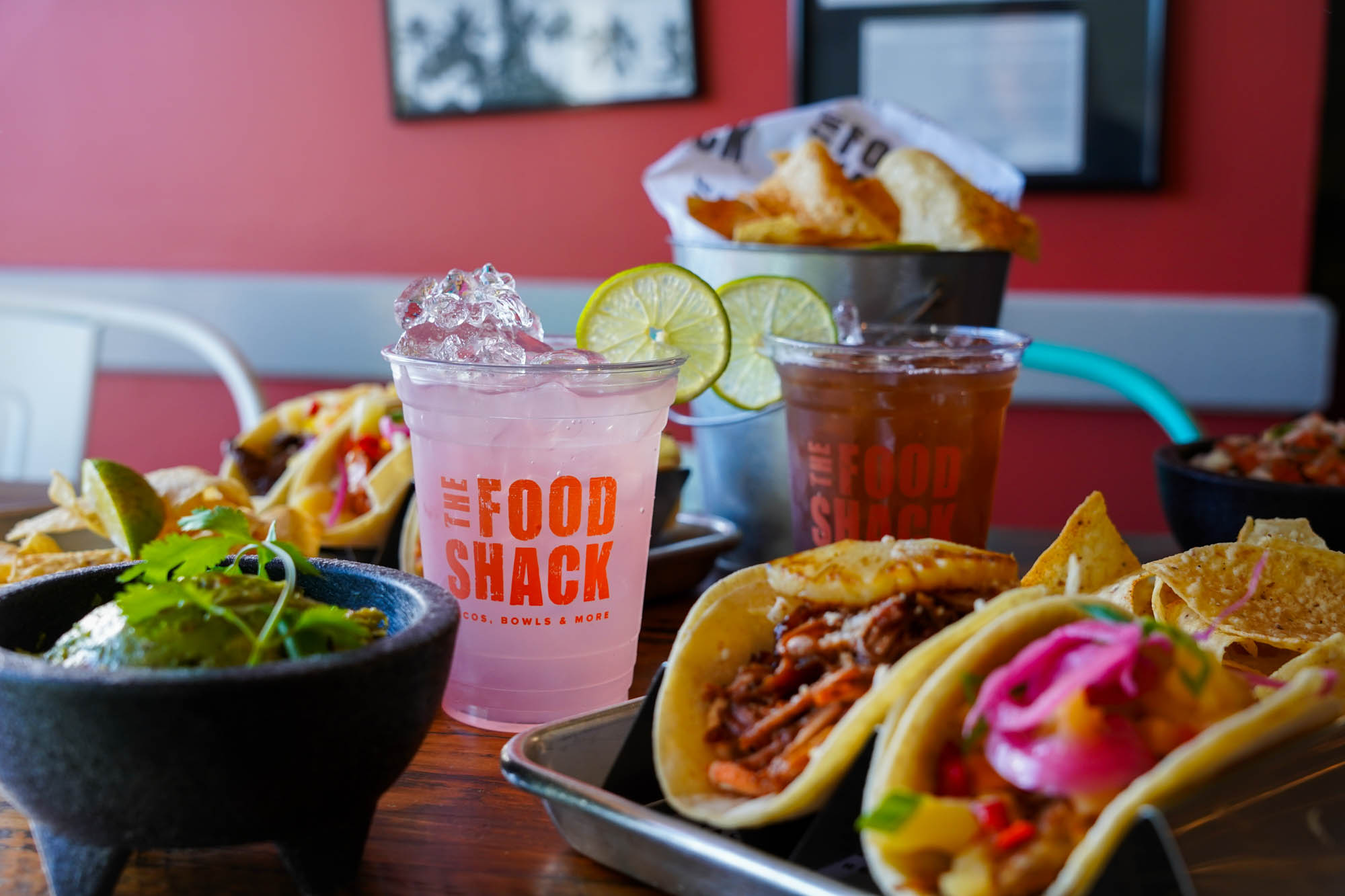 Various food and drinks