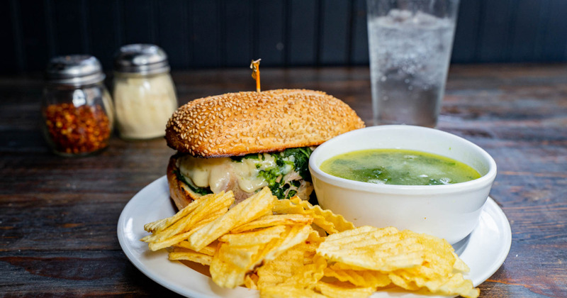 Sandwich served with chips