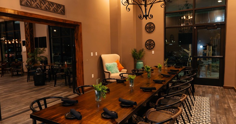 Interior, private room with a long table