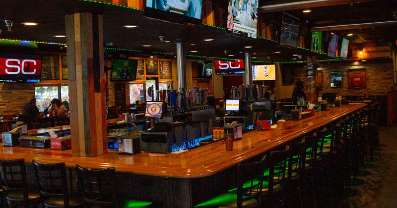 Restaurant Interior - wooden decor bar area