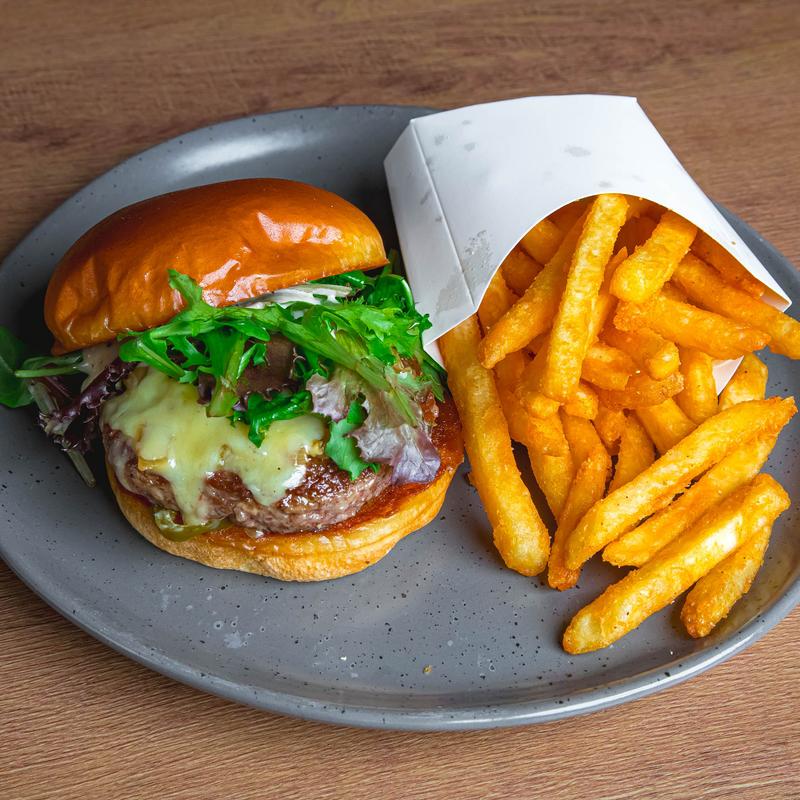 menu item 5 of 8, Liberties Burger W/ Fries or Side Salad