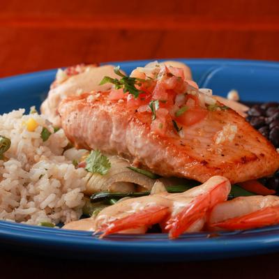 Captain's Skillet, seafood, rice, black beans