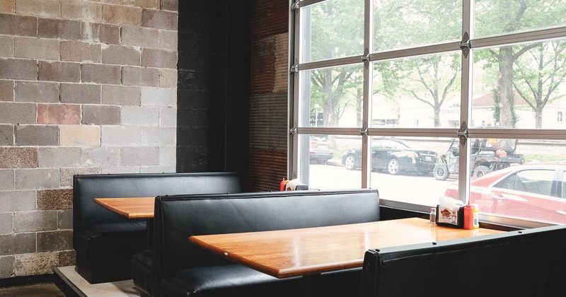 Interior, booths by the windows