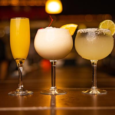 Three cocktails closeup