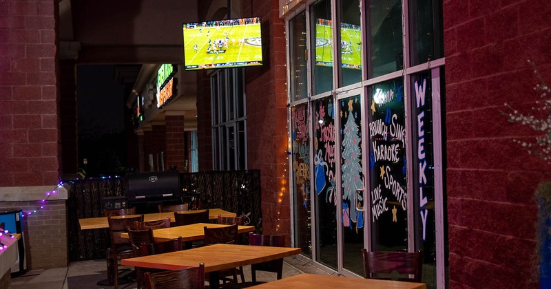 Exterior, seating place on patio near entrance