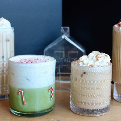 Various drinks on display.