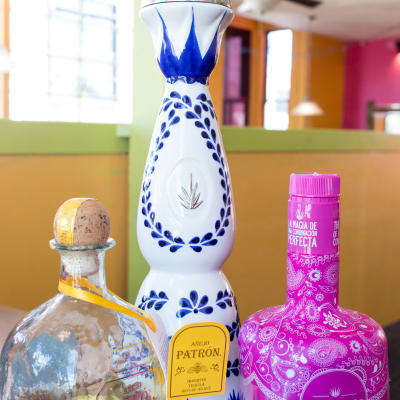 Bottles of various tequilas.