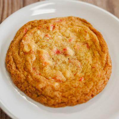Peppermint white chocolate cookie, close-up.