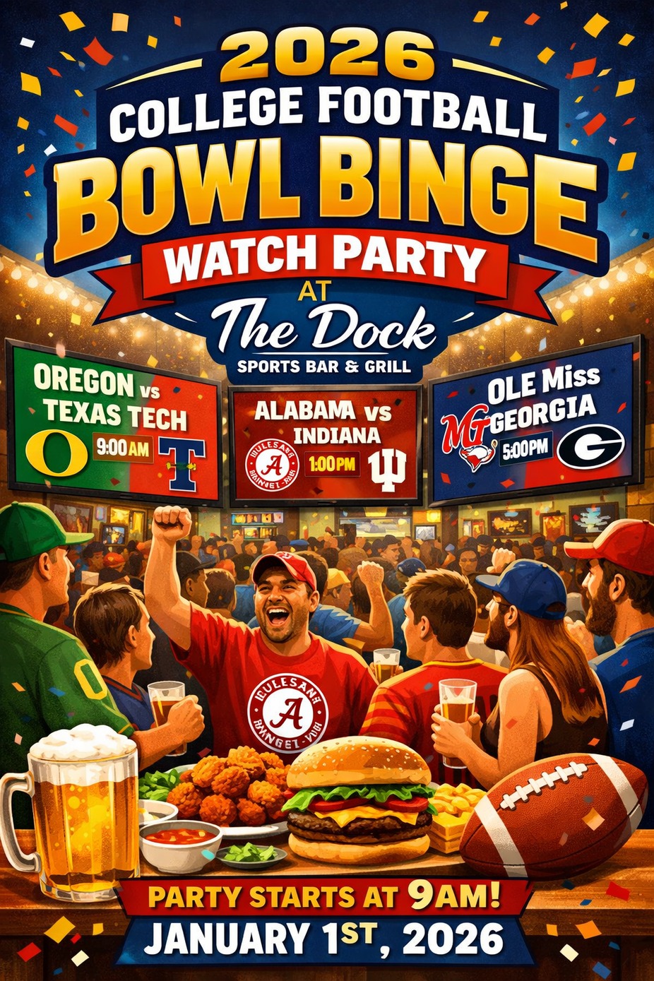 🏈 College Football Bowl Binge Watch Party 🏈 event photo