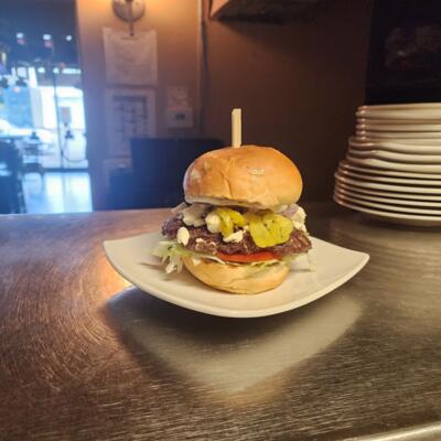 A served Ranch Chicken burger.