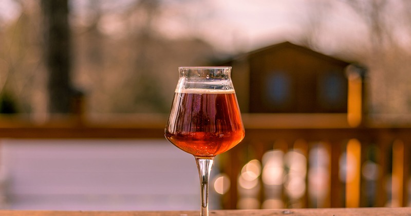 Glass of red beer
