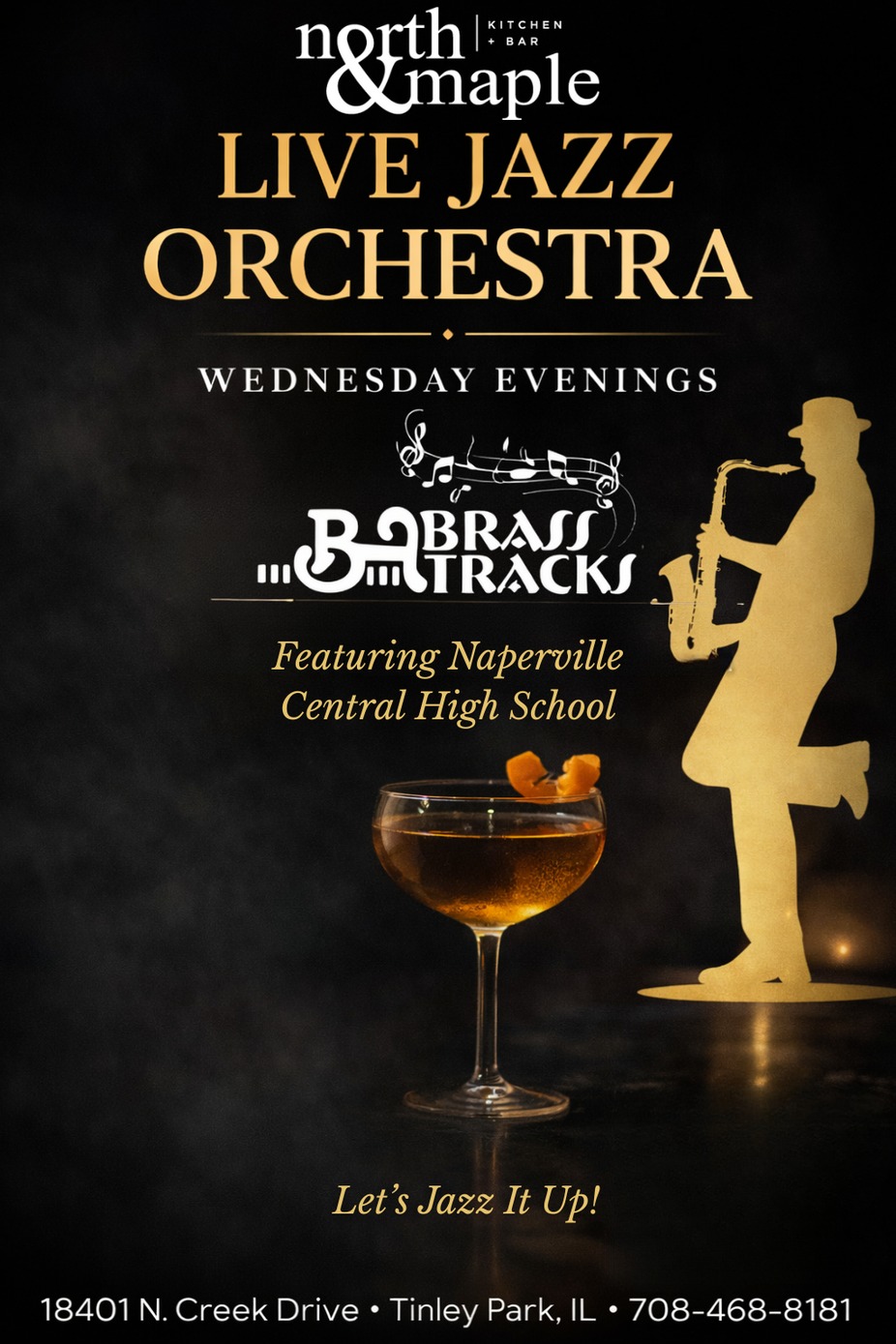 Brass Tracks Jazz Orchestra Featuring Naperville Central H.S. event photo