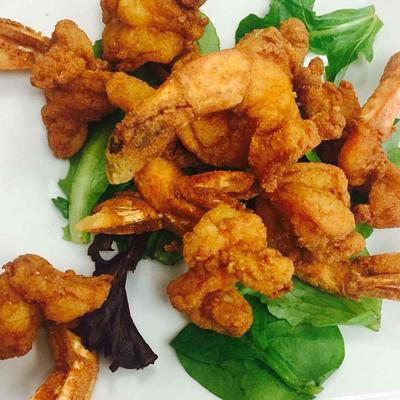 Fried shrimp.