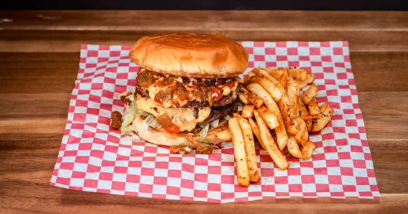 Double cheeseburger and fries