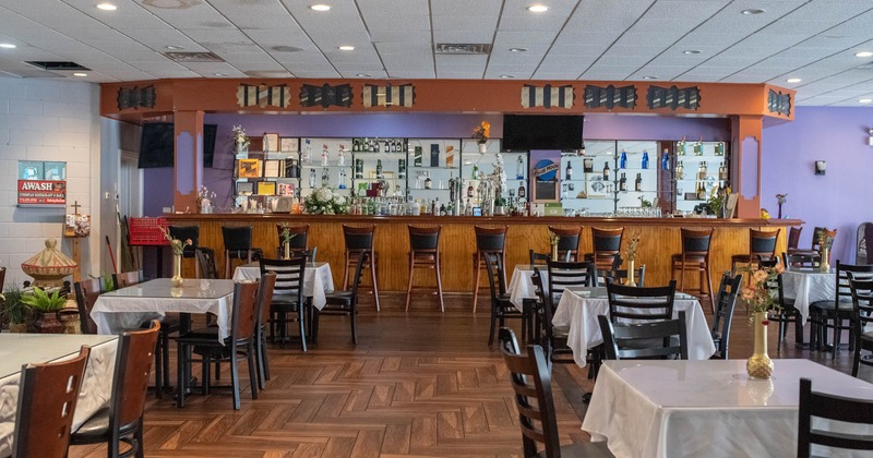 Interior, dining area and bar