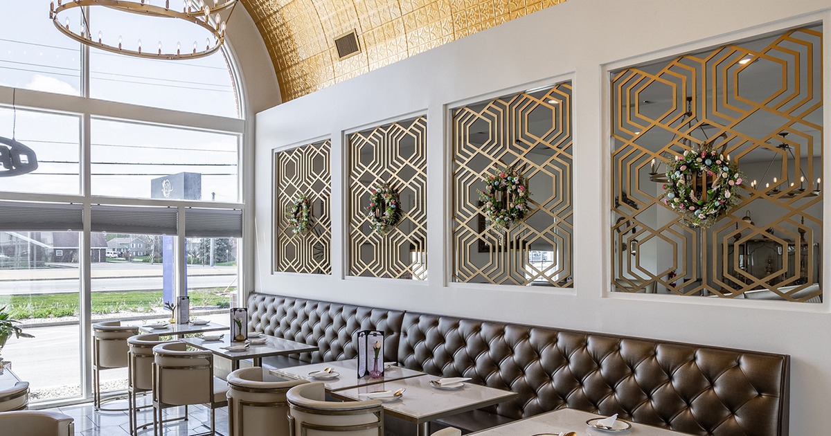 Cozy dining area with set tables