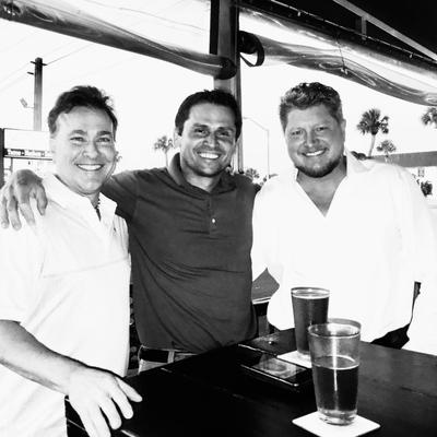 Beer with friends on patio..