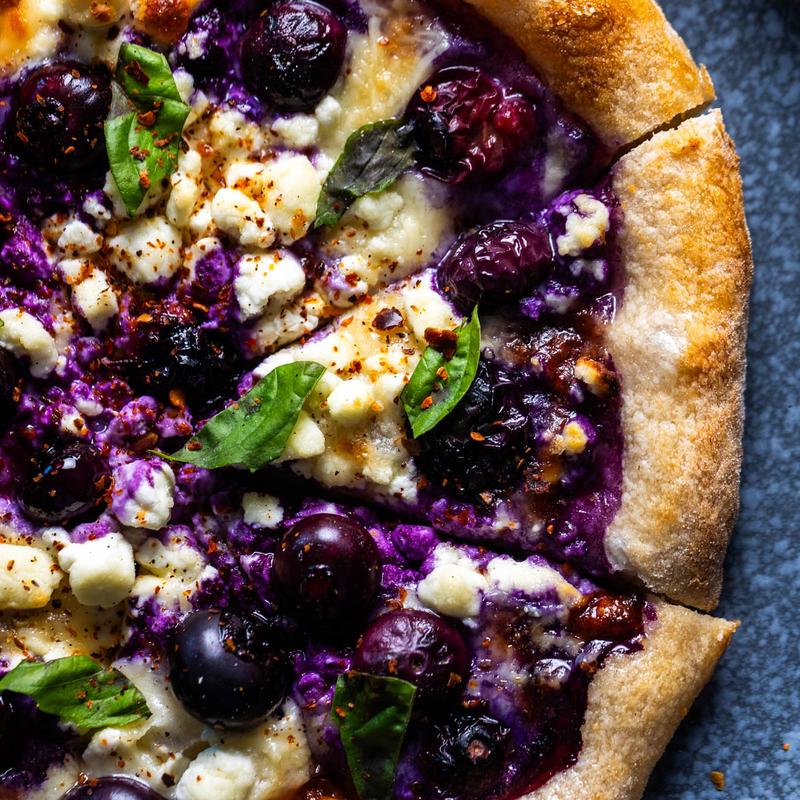 menu item 20 of 64, Goat Cheese & Blueberry Flatbread