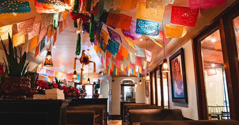 Interior, booths line