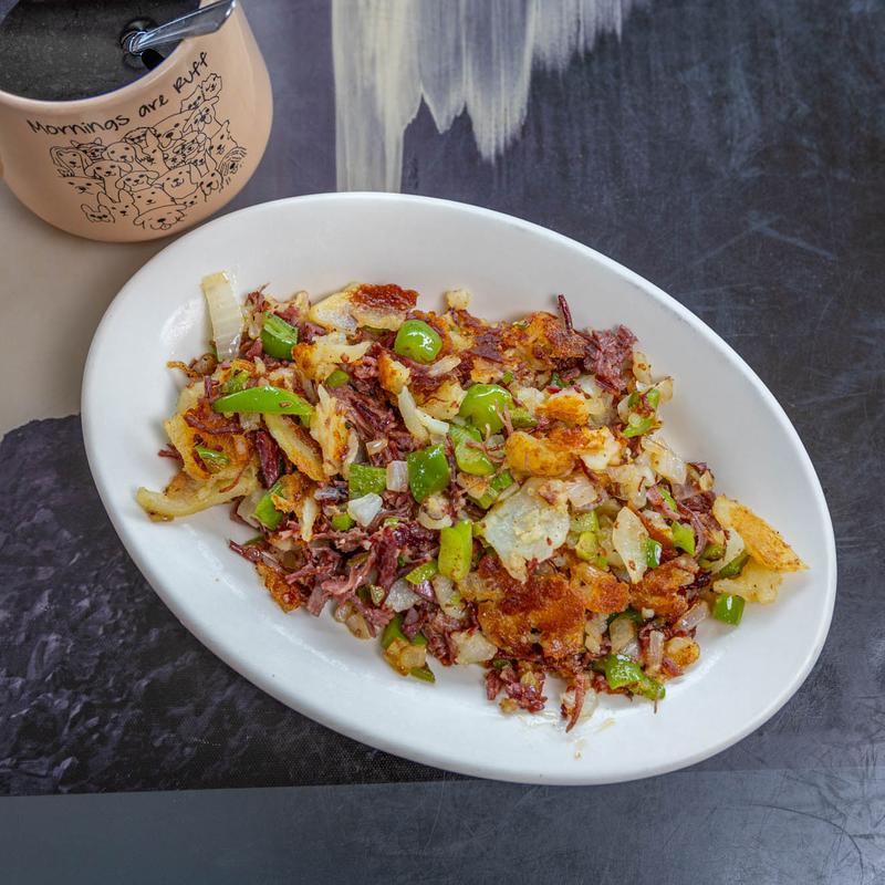 menu item 6 of 10, Canned/Homemade Corned Beef or Chorizo Hash