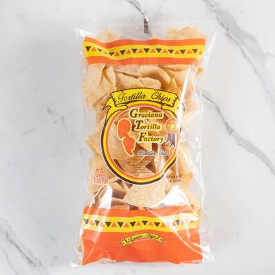 Packaged tortilla chips in a bag.