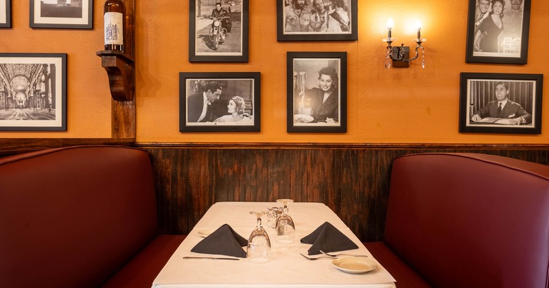 Interior, dining booth for four