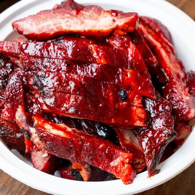 Boneless BBQ ribs.