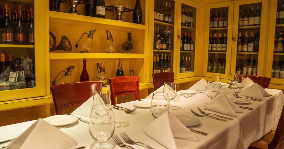 Fully set dining tables