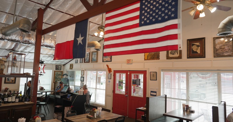 Interior of a cozy, rustic-style restaurant