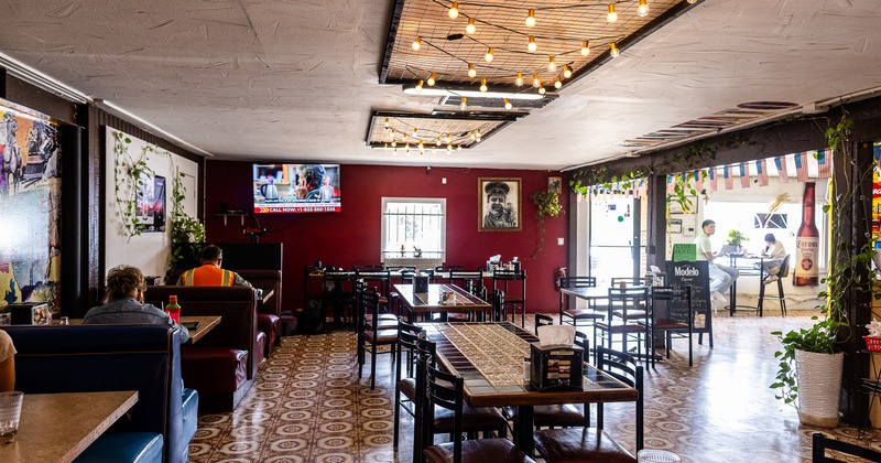 Cozy and spacious Mexican restaurant dining area