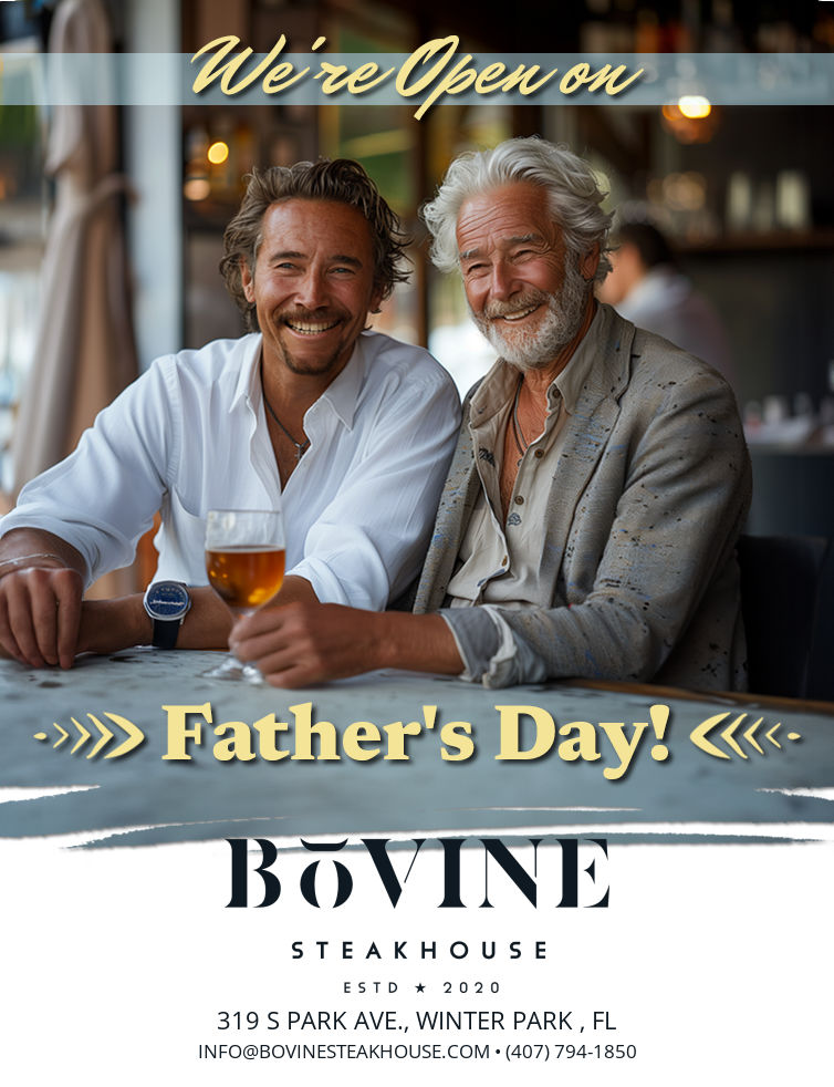 Father and son at a restaurant, enjoying themselves