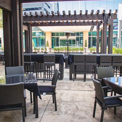 Restaurant exterior, tables outside